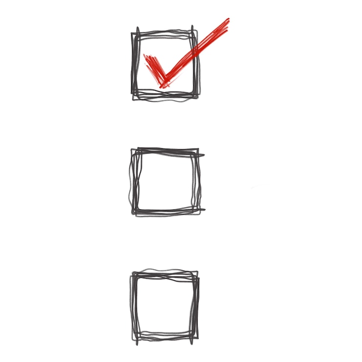 PSD hand drawing check box symbol icon for decorate