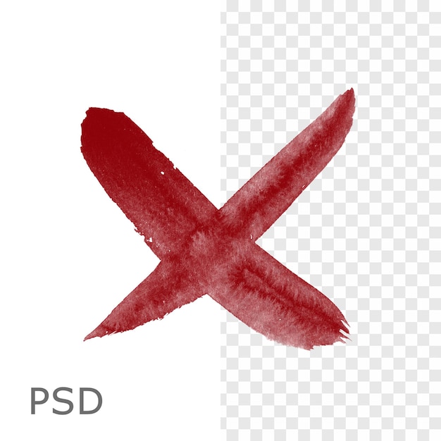 PSD hand drawing cross x brush stroke