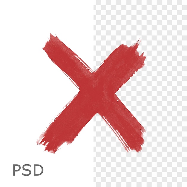 PSD hand drawing cross x brush stroke