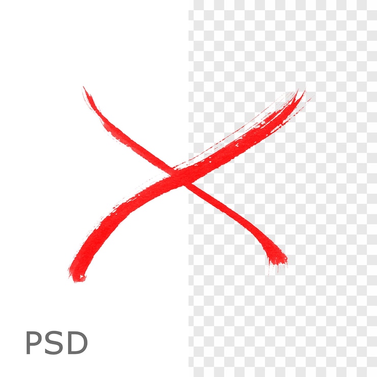 PSD hand drawing cross x brush stroke