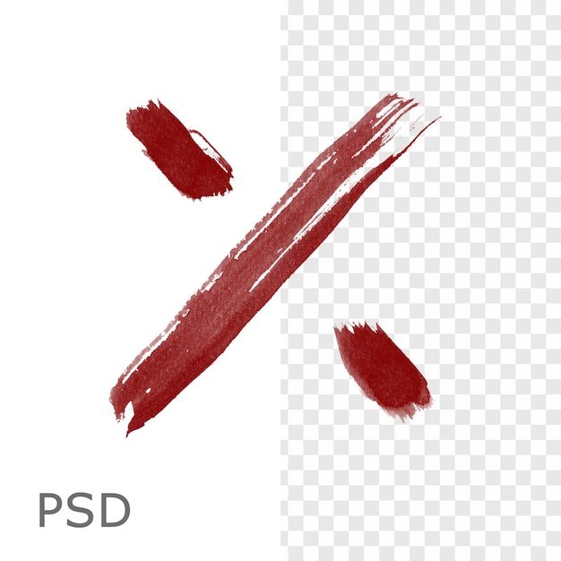 PSD hand drawing cross x brush stroke