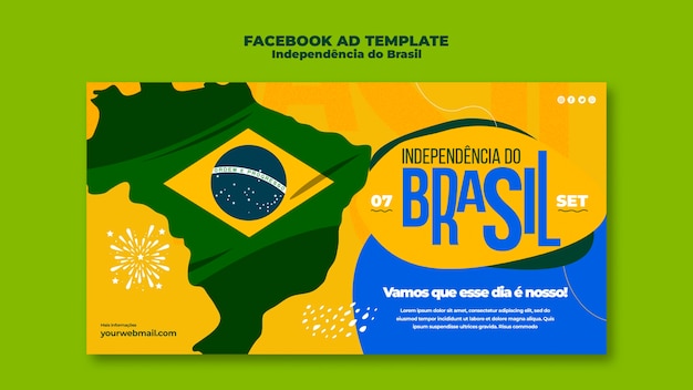 PSD hand drawn 7 de setembro facebook template