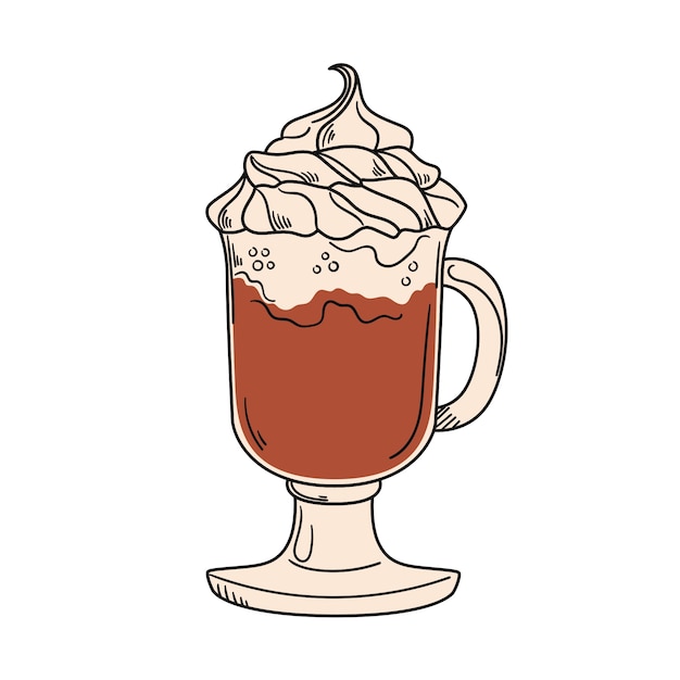 PSD hand drawn beverage isolated