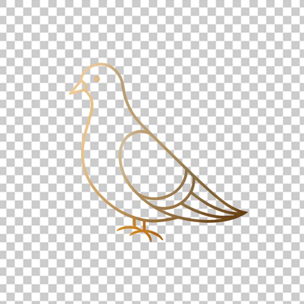 PSD hand drawn bird outline on transparent background