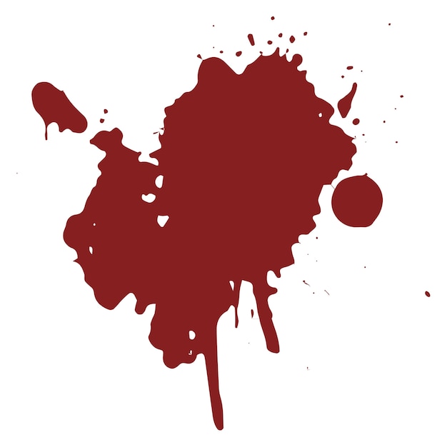 PSD hand drawn blood splatter isolated