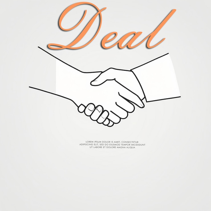 PSD hand drawn business deal