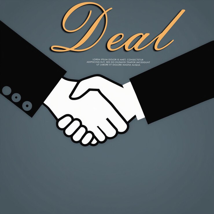 PSD hand drawn business deal