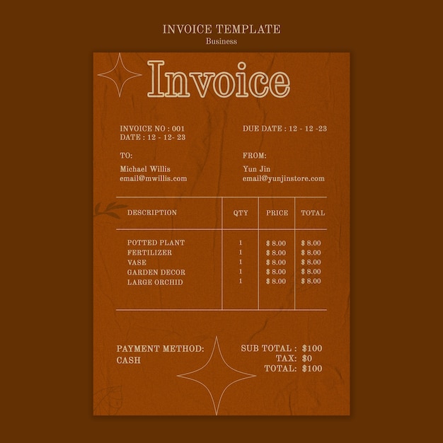 PSD hand drawn business solutions invoice template