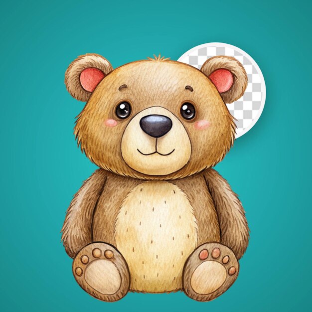 PSD hand drawn cartoon bear illustration