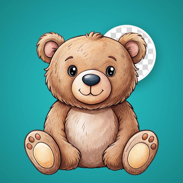 PSD hand drawn cartoon bear illustration