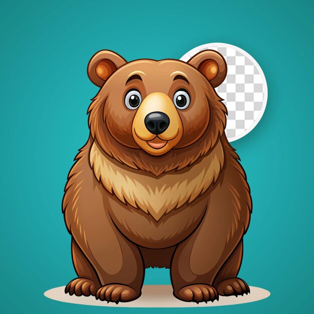 PSD hand drawn cartoon bear illustration