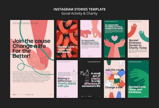 hand drawn charity event  instagram stories