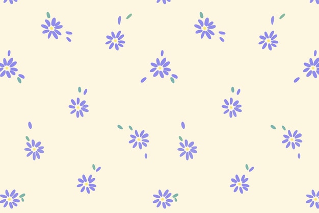 Hand drawn daisy flower seamless pattern background