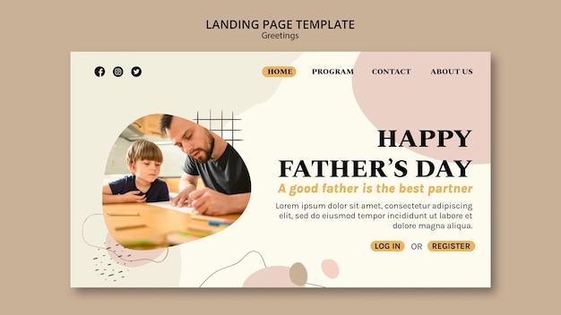 Hand drawn father's day landing page