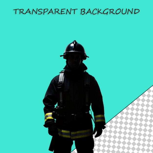 PSD hand drawn fireman silhouette