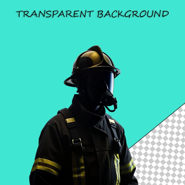 PSD hand drawn fireman silhouette