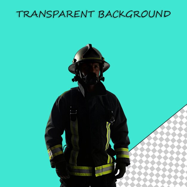 PSD hand drawn fireman silhouette