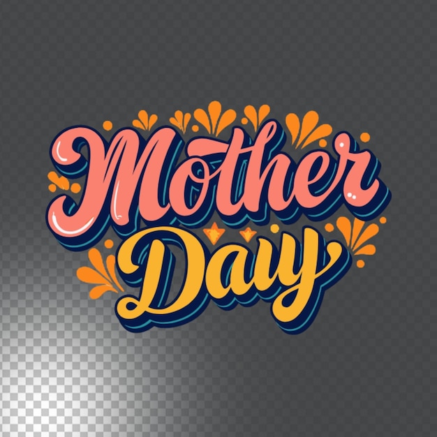 PSD hand drawn flat mother39 day lettering for t shirt design