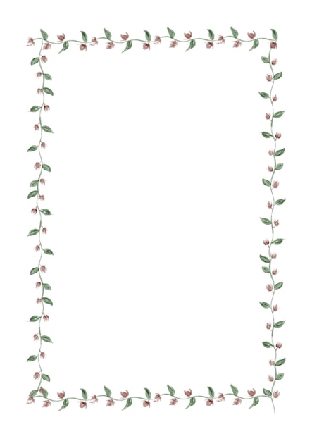 Hand drawn floral frame background vector