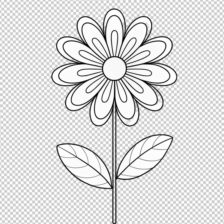 PSD hand drawn floral illustration