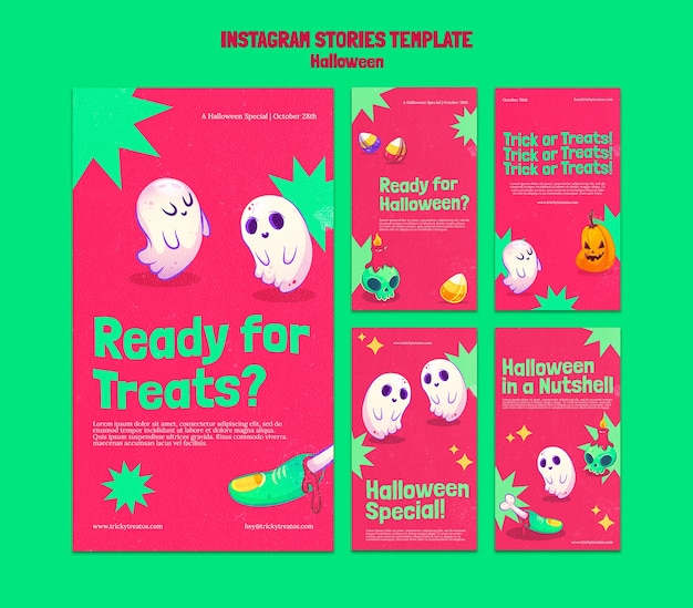 hand drawn happy halloween instagram stories