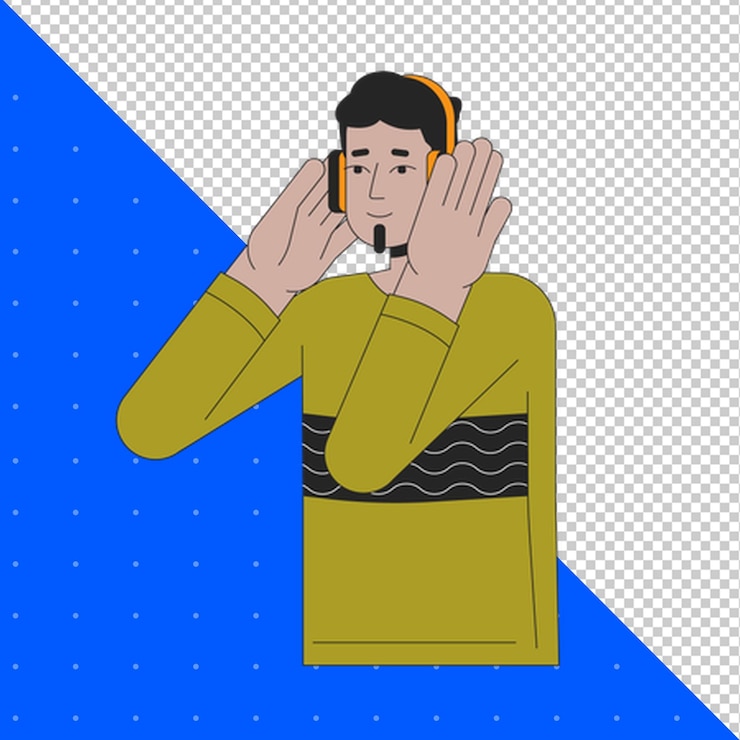 PSD 人類的手繪插圖平面向量為配置文件的化身和項目 png 透明 bg