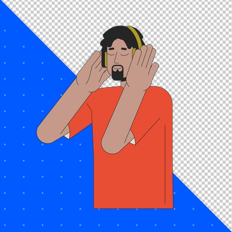 PSD 人類的手繪插圖平面向量為配置文件的化身和項目 png 透明 bg