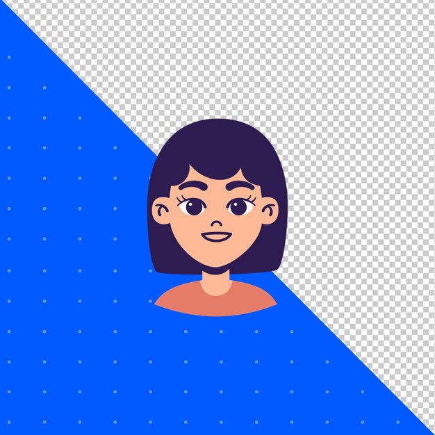 プロフィール アバターとプロジェクトのための人間の手描きの平面ベクトル PNG 透明 BG