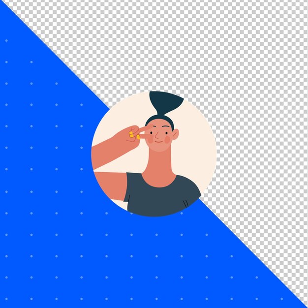 Hand Drawn Illustration Flat Vector of Human for Profile Avatars and Projects PNG Transparent BG