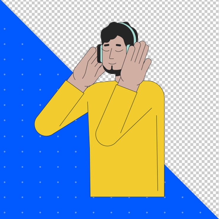 PSD 人類的手繪插圖平面向量為配置文件的化身和項目 png 透明 bg