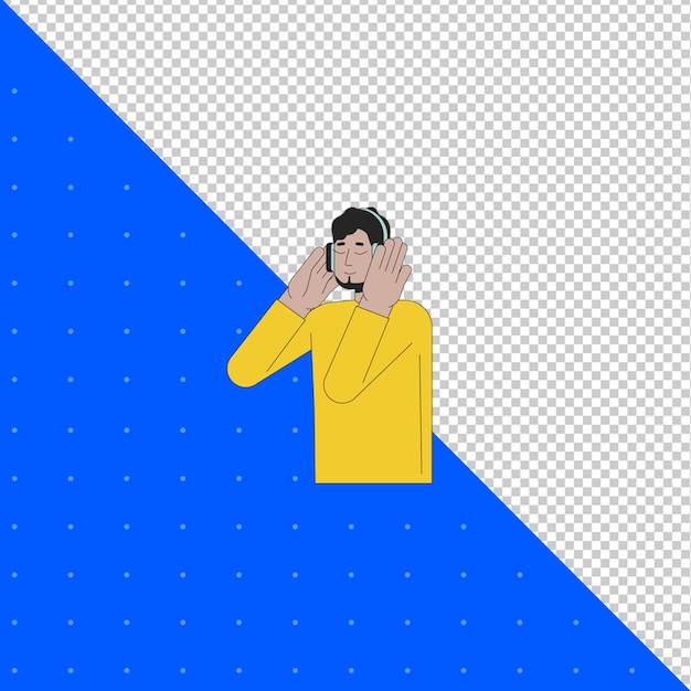 hand drawn illustration flat vector of human for profile avatars and projects png transparent bg