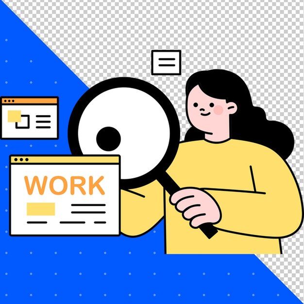 Ручная иллюстрация Плоский вектор для работы Офис Бизнес и проекты PNG Прозрачный фон