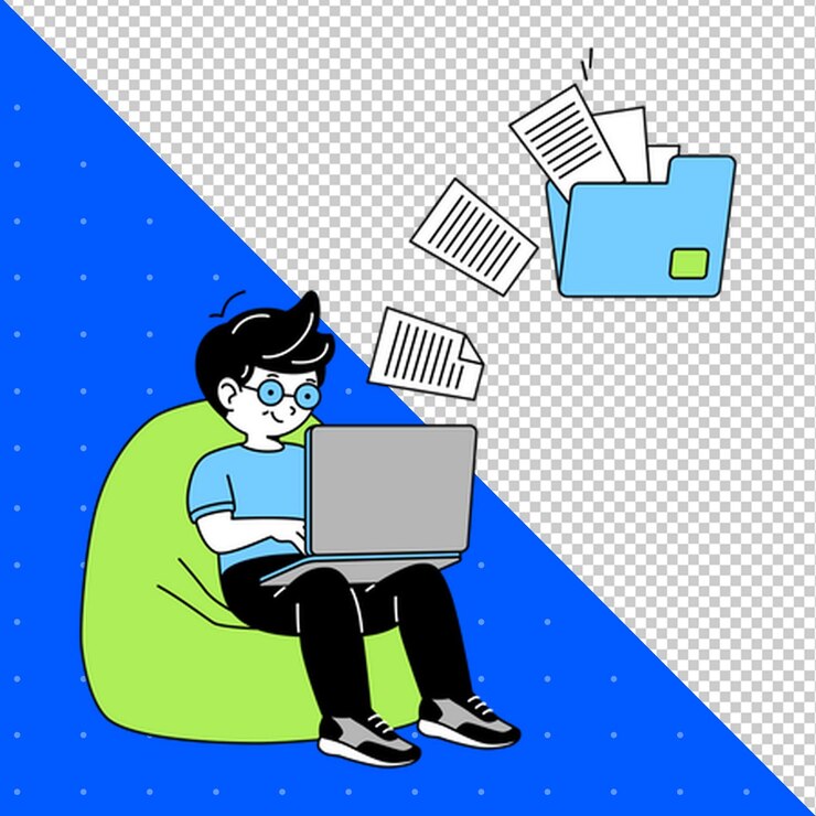 PSD hand drawn illustration flat vector for work office business and projects png transparent background