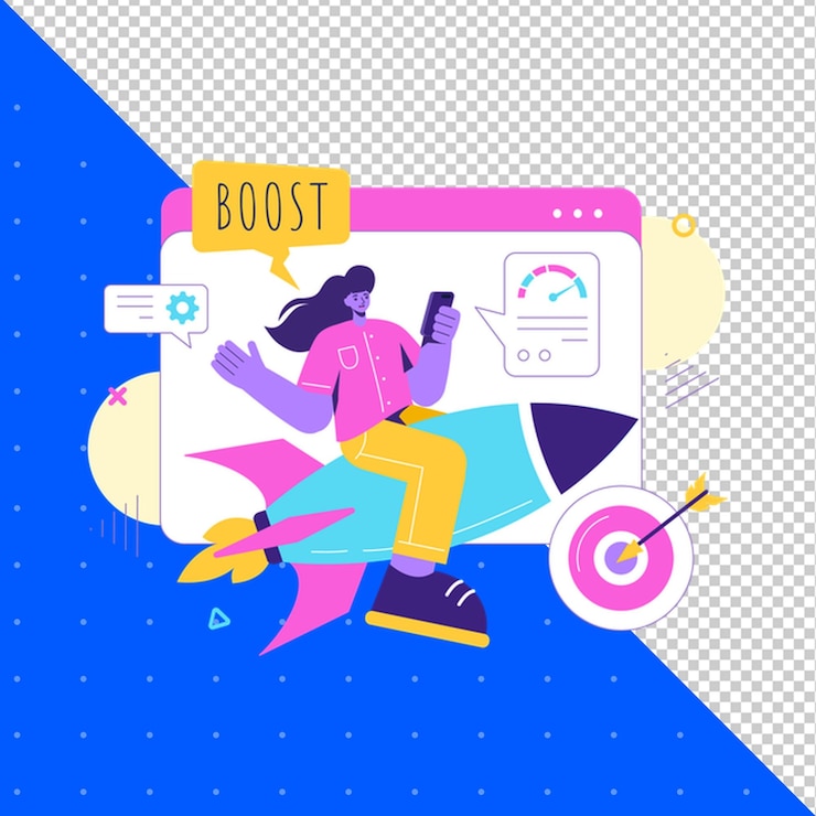 PSD hand drawn illustration flat vector for work office business and projects png transparent background