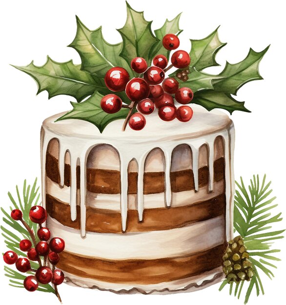 PSD クリスマスケーキの手描き図