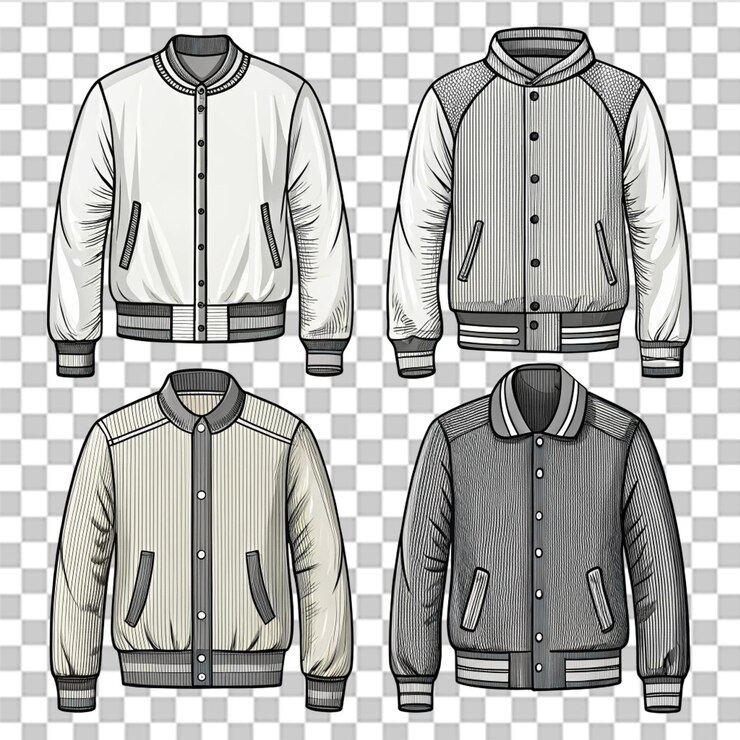 PSD 手描きのジャケットの概要イラスト