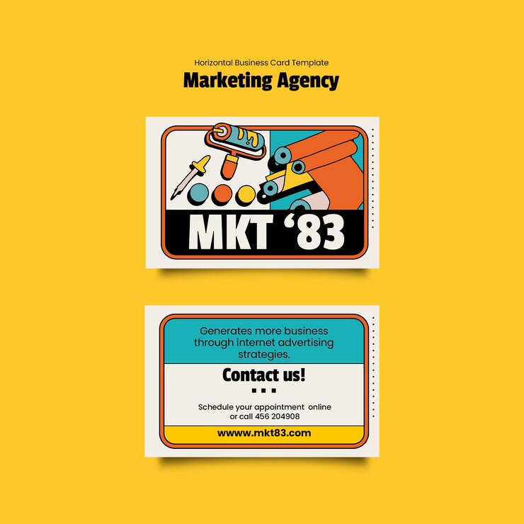PSD hand drawn marketing agency template
