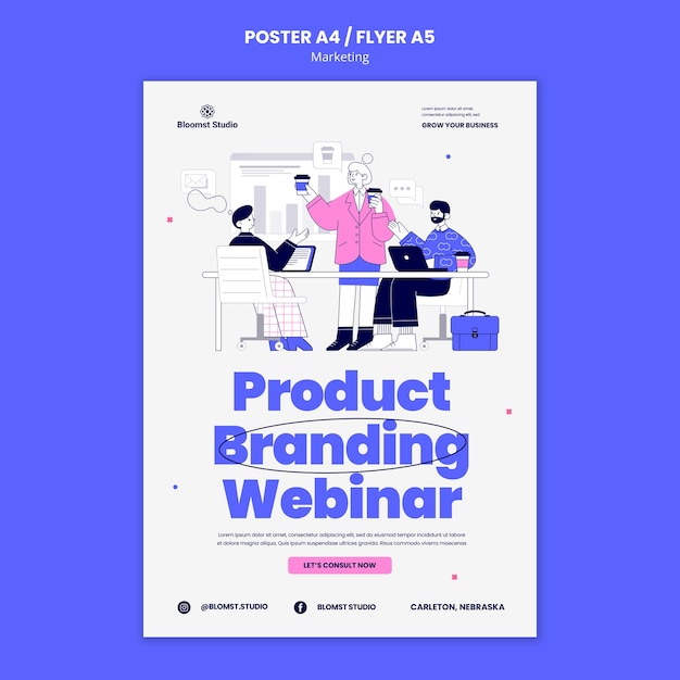 Hand drawn marketing concept poster