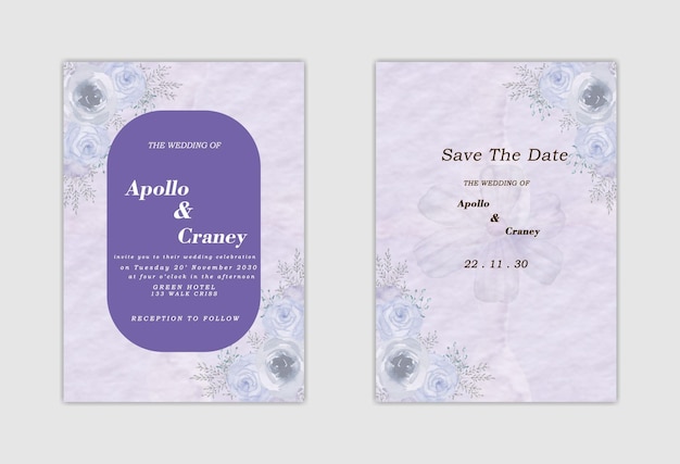 PSD hand drawn minimal wedding invitation template psd premium