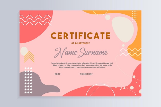 Hand Drawn modern Certificate Template