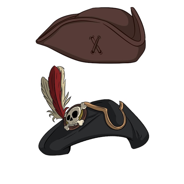 PSD hand drawn pirate hat design