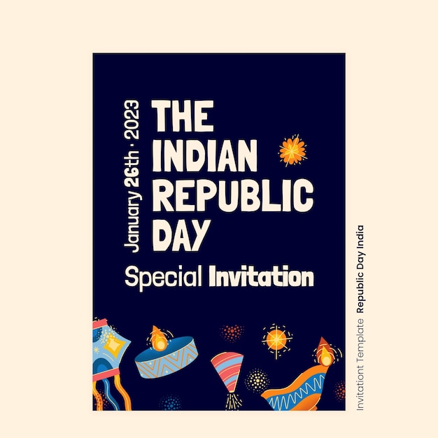 PSD hand drawn republic day invitation