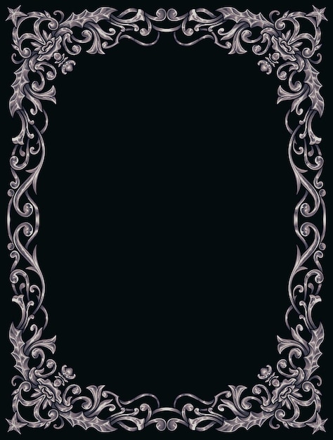 手描きのレトロヴィンテージのクリスマスフレームと境界