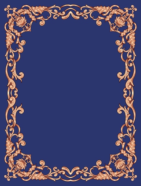 手描きのレトロヴィンテージのクリスマスフレームと境界