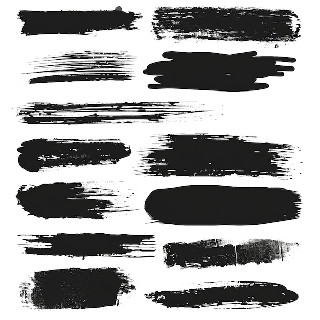 PSD hand drawn scribble line brush strokes set