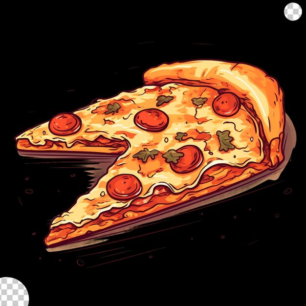 Ручно нарисованный кусочек пиццы png прозрачный