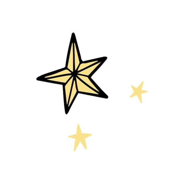 PSD hand drawn star isolated