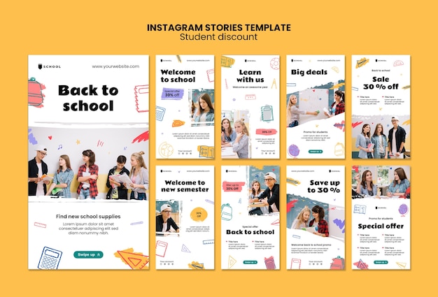 Нарисованные от руки студенческие скидки instagram истории