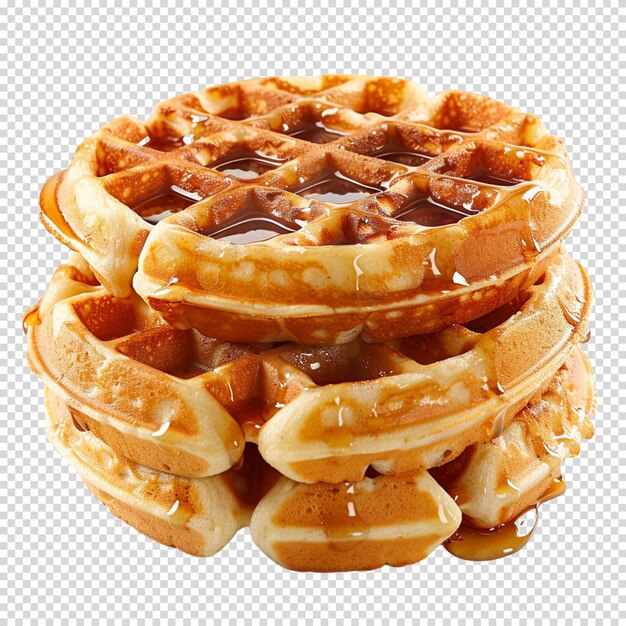 PSD hand drawn sweet waffles isolated on transparent background waffle day