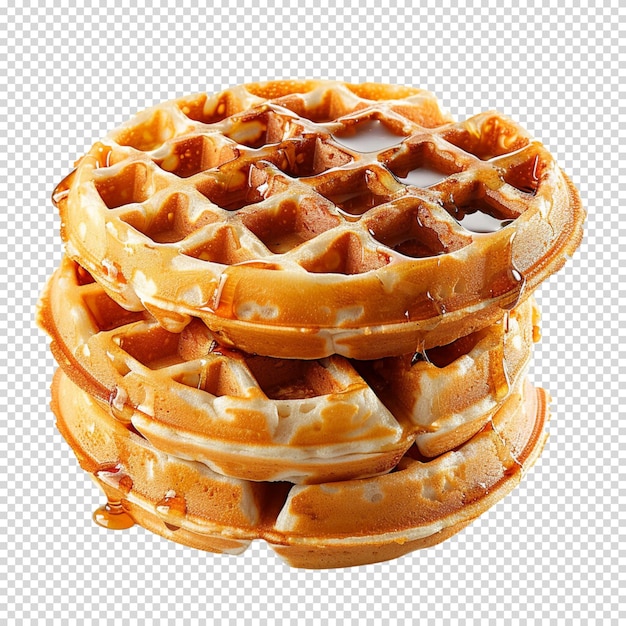 PSD hand drawn sweet waffles isolated on transparent background waffle day